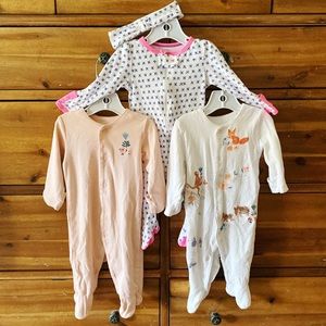 3 Footie Pajamas - size 3-6 months